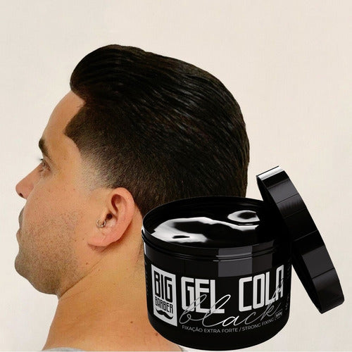 Gel Cola Black Big Barber 300g Preto Pigmentado Caixa 15 Und 3