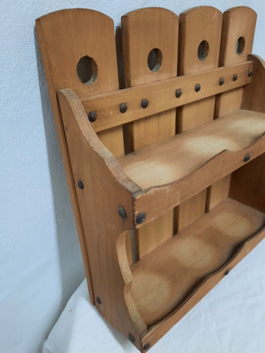 Porta Tazas De Madera Antiguo 2