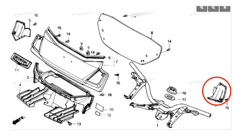 Cover Interior Giro Izquierdo Original Honda  Elite Ch150 De 1