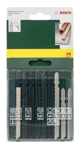 Bosch Set Juego De Hojas Sierra Caladora 10 Pzs Vastago T 1