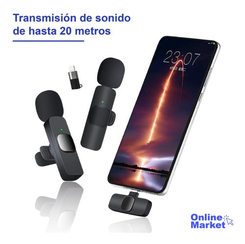 Wireless Microphone for Cell Phone Compatible with USB-C and iPhone 7