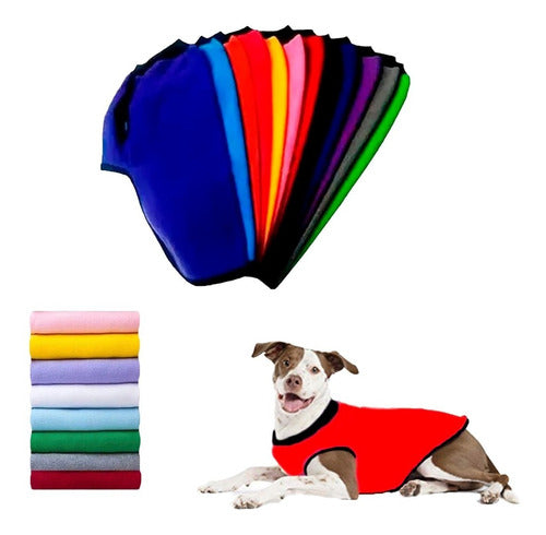 Poncho Abrigo Capa Polar Liso Mascotas Talles Grandes 0