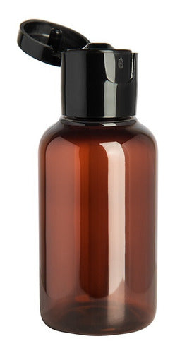 30ml Amber Plastic PET Bottles with Black Flip Top Cap 25-Pack 0