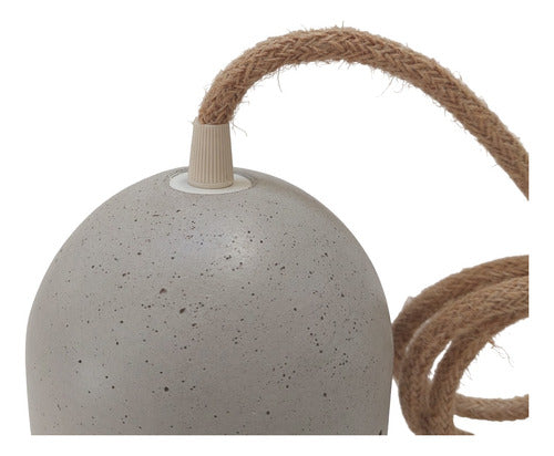 Minimalist Concrete Hanging Pendant Lamp with Textile Cable 1