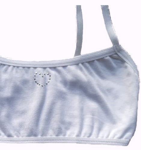 Girls' Cotton Lycra Underwear Set - Heart or Plain Design 1