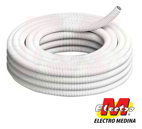 Electro Medina Caño Pvc Corrugado 3/4 25mt Blanco 0