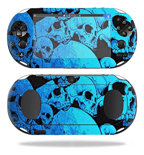 MightySkins Vinyl Skin Decal Protector for Sony PS Vita WiFi 2nd Gen - Blue Skulls 0