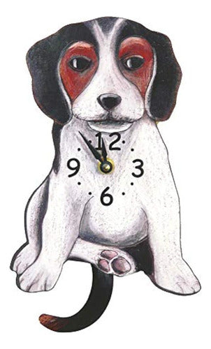 Modern Artisans Wall Clock for Dog with Swinging Tail Pendulum - Beagle 0