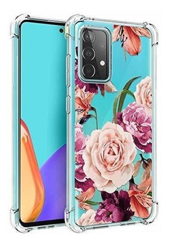 Floral Print Case for Samsung A52s - Pink Roses 0