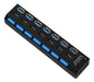 7Port Splitter Adapter USB3.0 Hub 5Gbps On/Off Switch 6