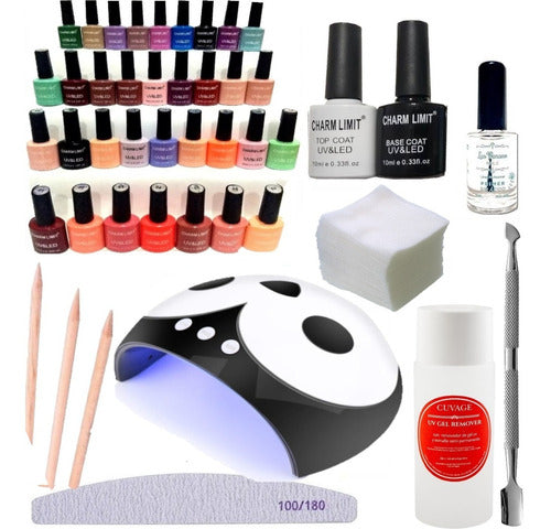 Complete Gel Manicure Starter Kit with LED/UV Nail Lamp & Remover 7