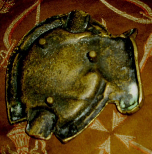 Antiguo Cenicero Bronce Caballo-herradura-macizo 2