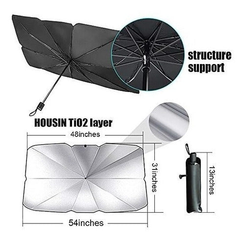 Parasol Plegable Para Auto 54x31 Pulgadas 2