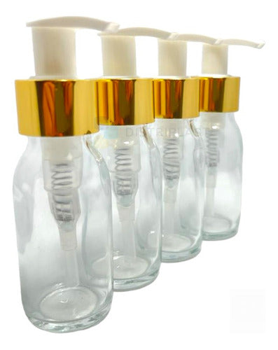 Distriplast Amber / Clear Glass Bottle 60cc with Creamer Valve X5 2