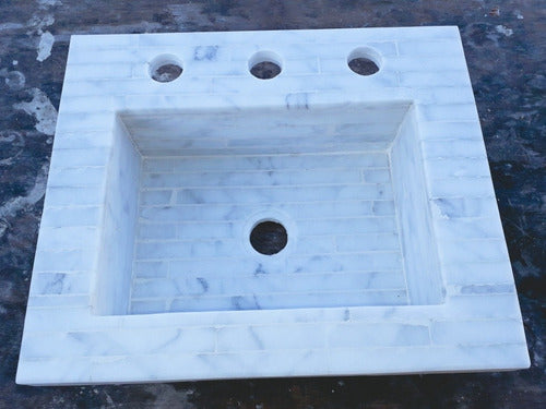 Carrara Marble Sink 60x46 6