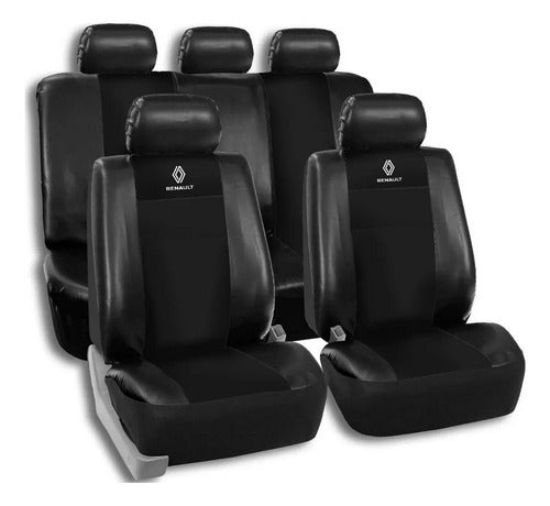 Premium Faux Leather Seat Cover Set for Renault Universal Logan 0