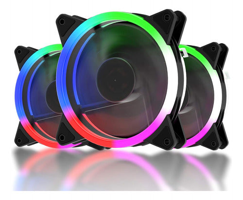 Ventiladores Para Pc Rgb Led 120mm Pack De 3 Unidades.negro 0