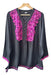 Embroidered Kashmir Buttoned Wide Indian Blouse 38
