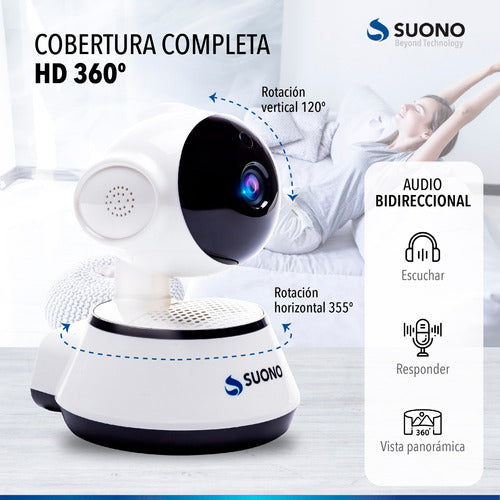 Indoor WiFi Security Camera with Dual Audio Motorized 360° 5