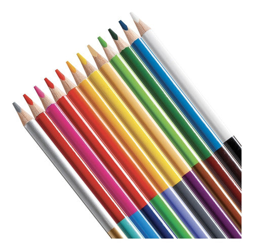 Carioca Bicolor Color Pencils x 12 Designed in Italy 1