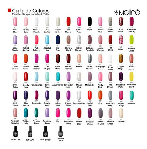 Kit of 12 Semi-Permanent Nail Polishes by Meliné + UV/LED Nail Lamp 1