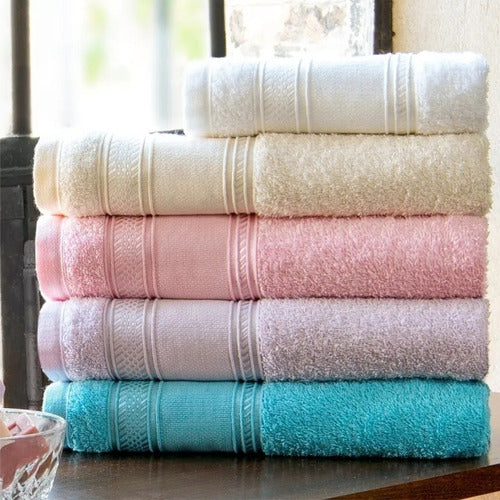 6 Embroiderable Border Towels | 40 x 70 | Assorted Colors 0
