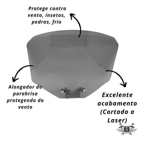 Defletor Parabrisa 20x26 Com Regulagem De Angulo - Fume 1