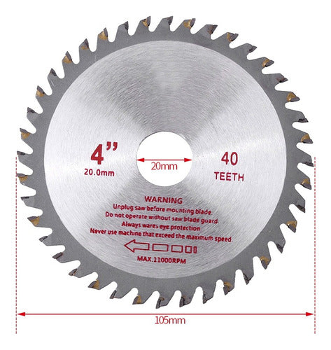 Lâmina De Serra Circular De Carboneto De Dentes 40t De 4 1