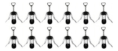 Set of 12 Double Lever Corkscrews Metal and Plastic by Loekemeyer 0