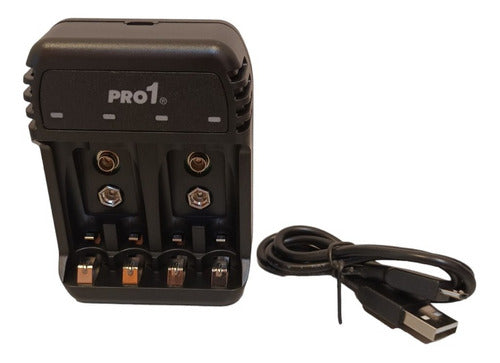 Probattery Pro1 USB Intelligent Charger 4 Channels AA/AAA/9V NiCd-NiMh 4