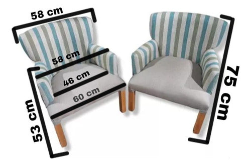 Set of 2 Armchairs with Armrests 6