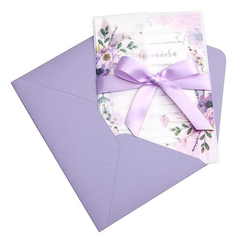 ~? Ponatia 20pcs Rellene Tarjetas De Invitaciones Púrpuras C 0