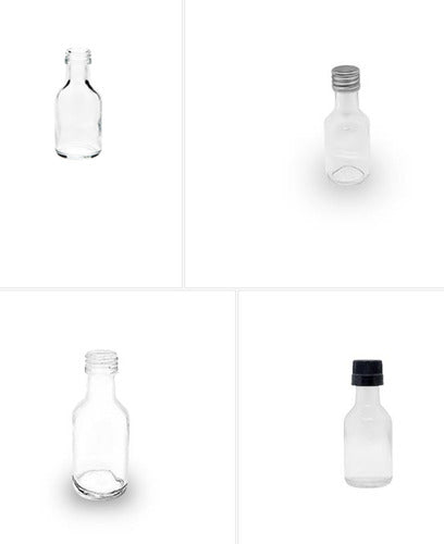 Pack of 75 Empty Miniature Glass Bottles Souvenirs with Caps 0