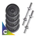 Caluma 2 Imported Chromed Dumbbells Set 20kg Cast Iron Discs 2