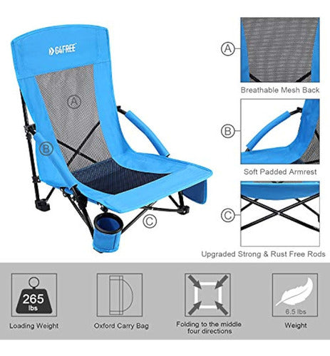 G4free Silla De Playa Con Eslinga Baja, Silla De 3