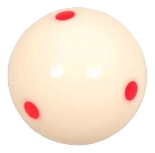 White Pool Ball with 6 Red Dots 2