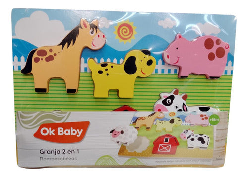 Ok Baby Wooden Puzzle 2 in 1 Various Models 1