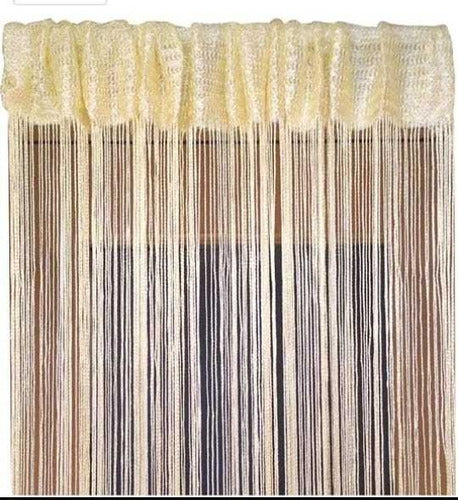 Set of 2 Fringed Curtain Panels Glass Thread Room Divider Decorations 2x2m 59
