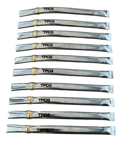 Personalized Stainless Steel Mate Straws x10 - Customized with Your Company Logo - Ideal Corporate Gift - Bombillas Acero Personalizadas X10 Logo Empresa Regalo.