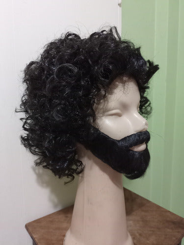 Peluca Negra Y Barba Cosplay Perfor By La Parti Wigs! 3