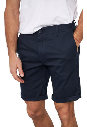 El Genovés Bermuda Cesena - Navy - Stretch Gabardine 0