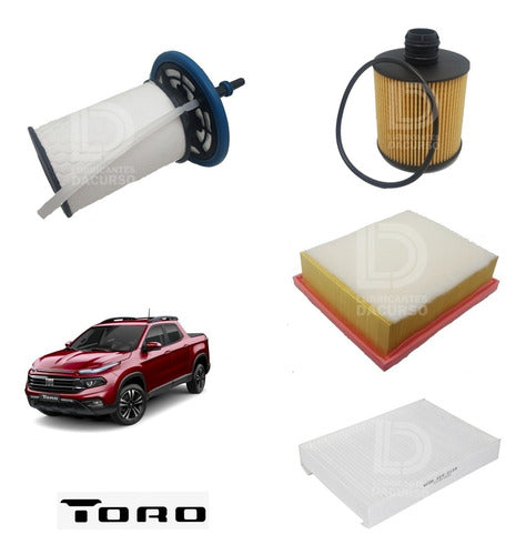 Kit of 4 Filters for Fiat Toro Diesel 2.0 16V Multijet 2