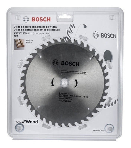 Disco De Sierra Circular 7 1/4 40 Dientes Eco Bosch 0