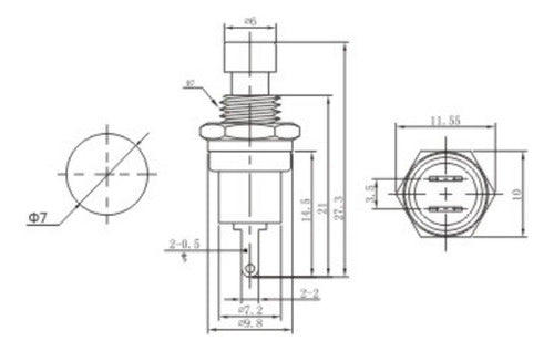 4 Pulsadores Normal Abierto 7mm Redondo 1a 250v Amarillo 2