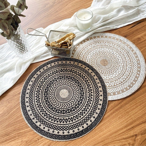 Modern Mandala Burlap Centerpiece Individual 38cm 12