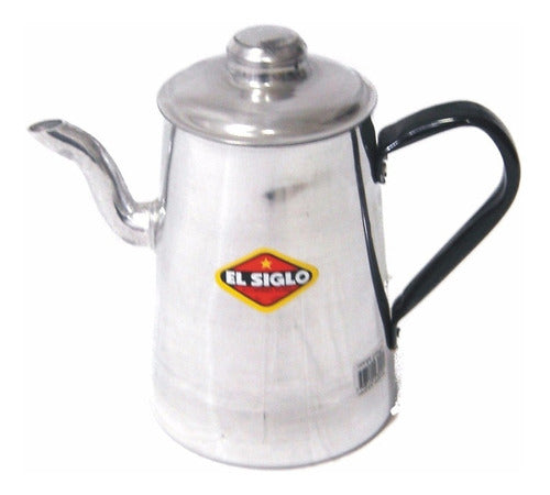 El Siglo Coffee Pot 1.5 Lt Glossy Handle Aluminum Pour Spout 0