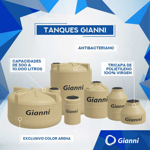 Gianni Tanque Depósito Agua Tricapa Kit Completo 500 Litros 1