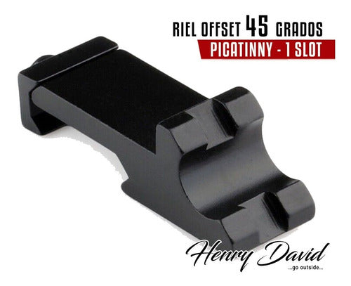 Henry David Montaje Riel Picatinny 45 Grados Rifle Laser Linterna Metal 1