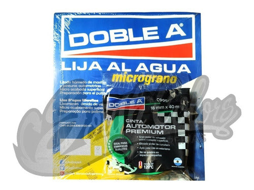 A&A Waterproof Sandpaper 1000 to 1500 Grit Double A Pack + Tape 0