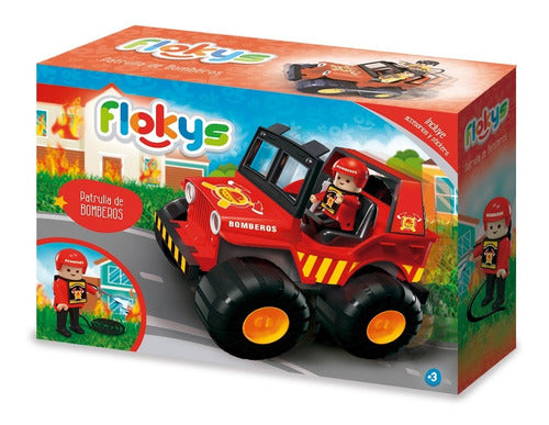Firefighters Jeep to the Rescue with Flokys Figure on Wheels 0
